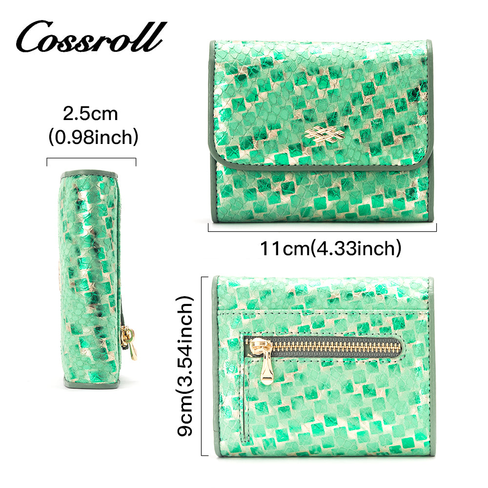 High-grade snakeskin leather short purse female 2024 temperament new wallet