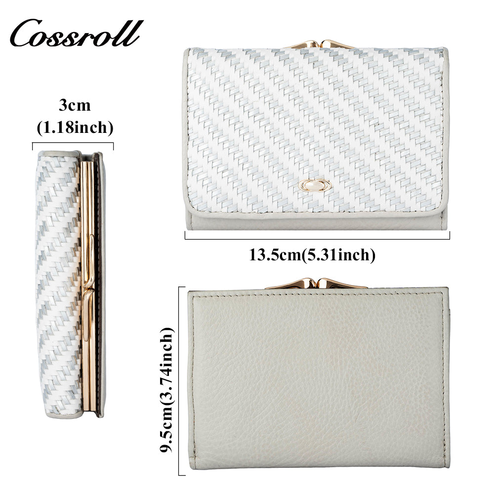 Premium sense of change purse ladies small wallet short buckle simple leather fashion clutch wallet light luxury new models