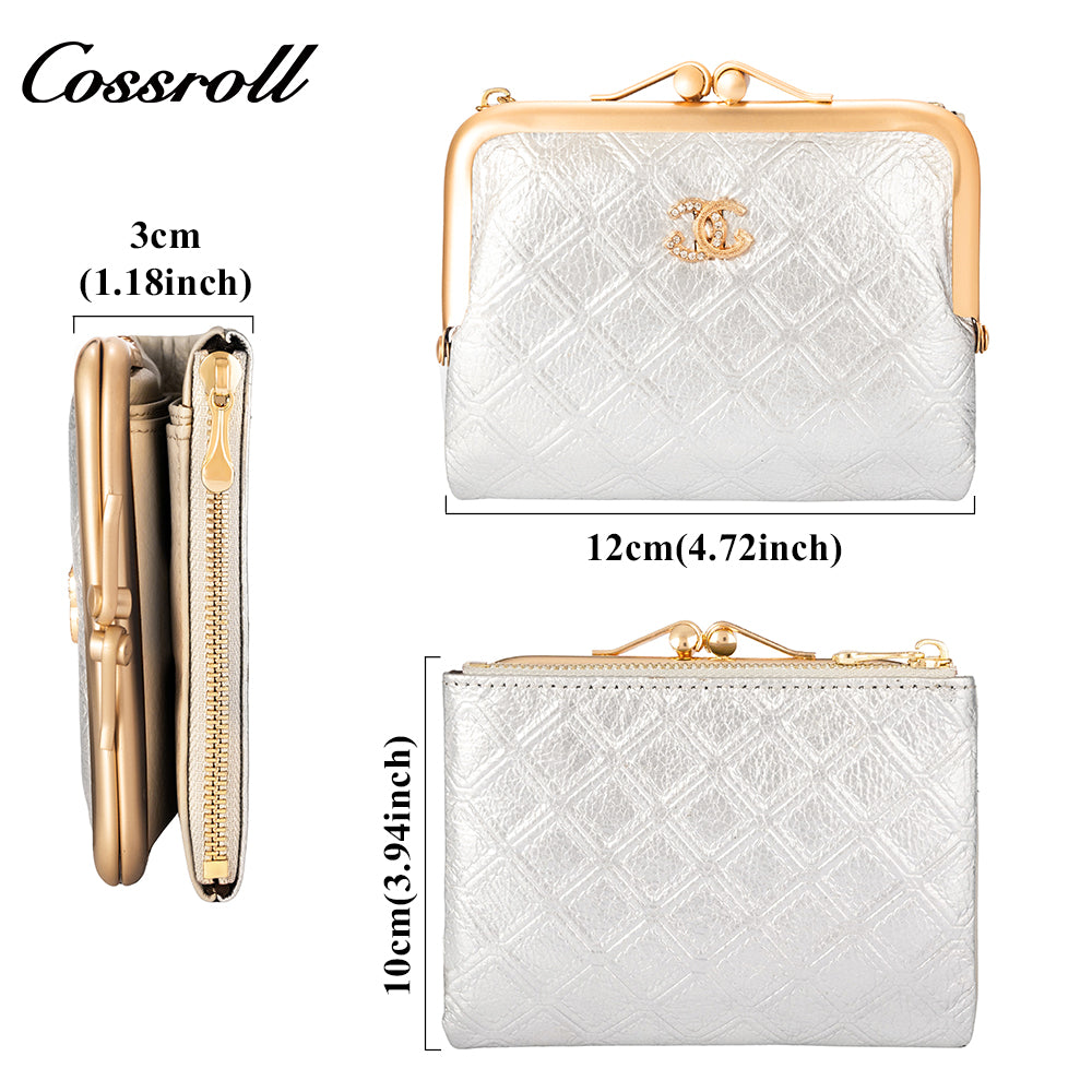 The new 2024 Vintage Coin Purse Women's short purse clasp Hold Coin wallet