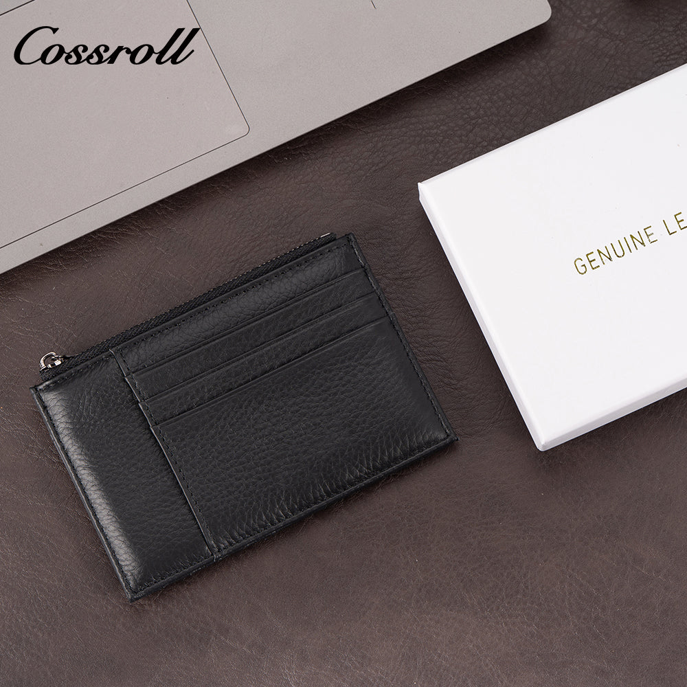 Amazon Ultra-thin Multi-card Slot Top Grain Cowhide Leather Women's Universal Multi-card Slot Wallet
