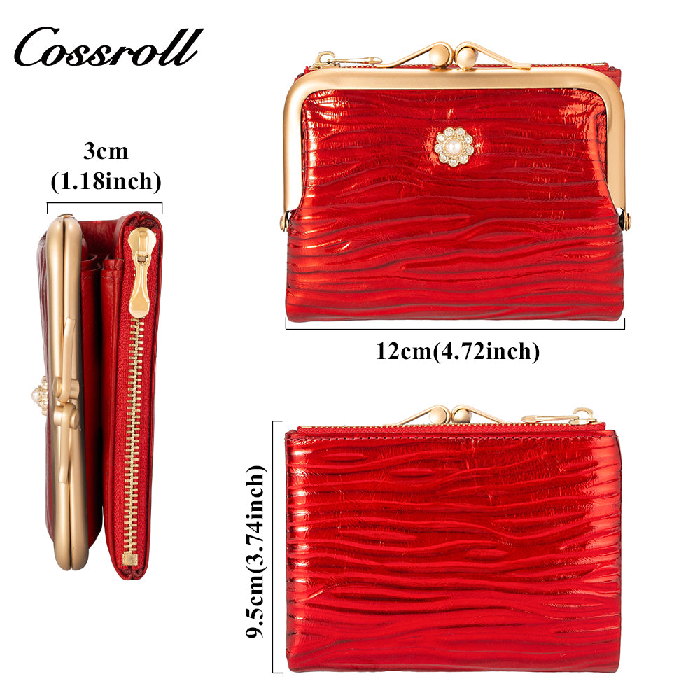 Best Selling leather luxury women small wallet Genuine Leather