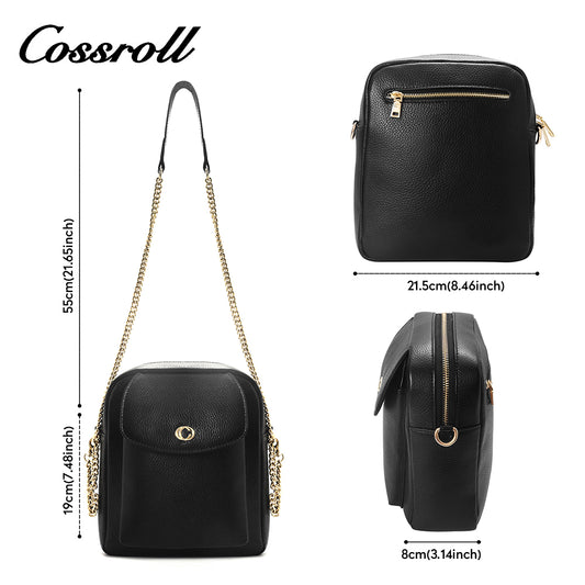 High-end leather mobile phone bag female 2024 new fashion female bag vertical multi-layer crossbody bag burst shoulder bag