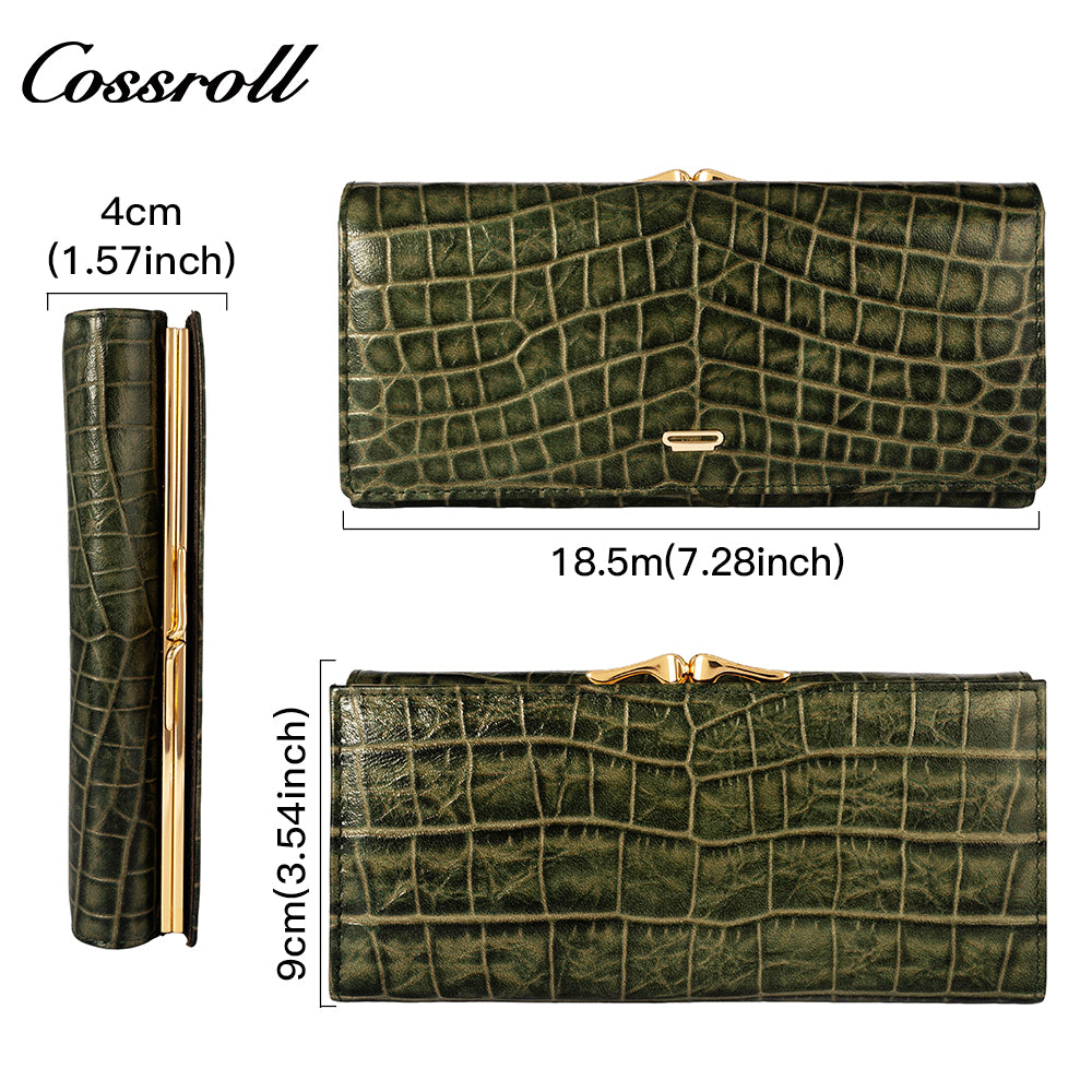 2024 niche wallet high texture trend all-in-one women's long clutch wallet foreign crocodile fashion purse