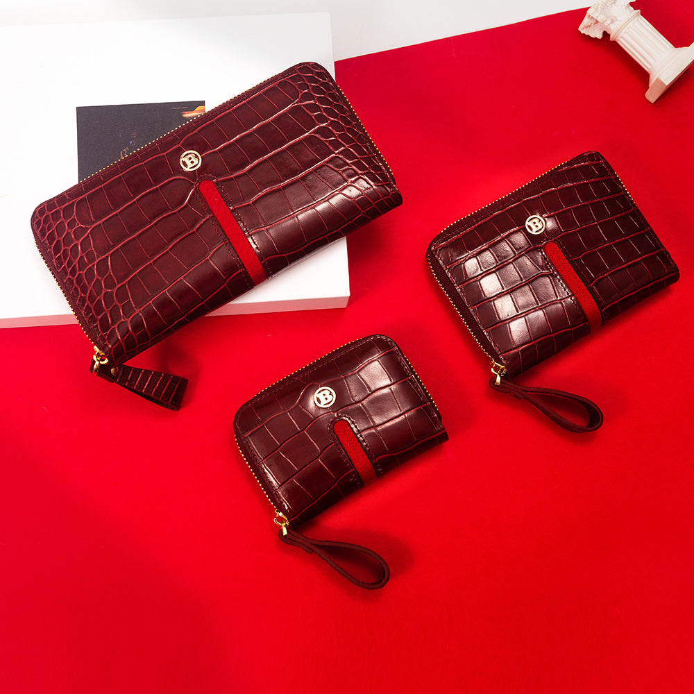Most Selling Products cowhide wallet crocodile texture patent leather
