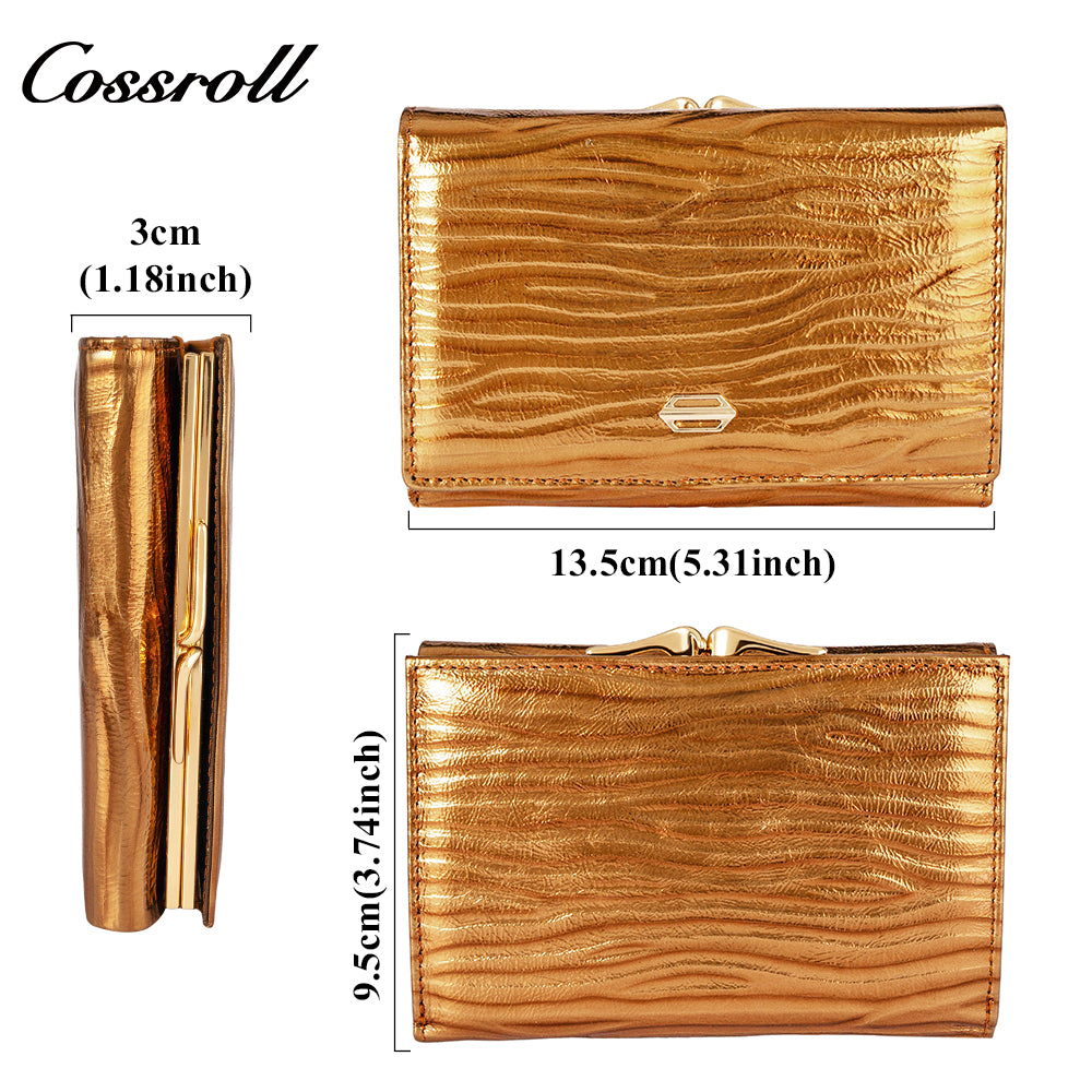 Women's Short Wallet Cross Border Stone Pattern Buckle Money Clip