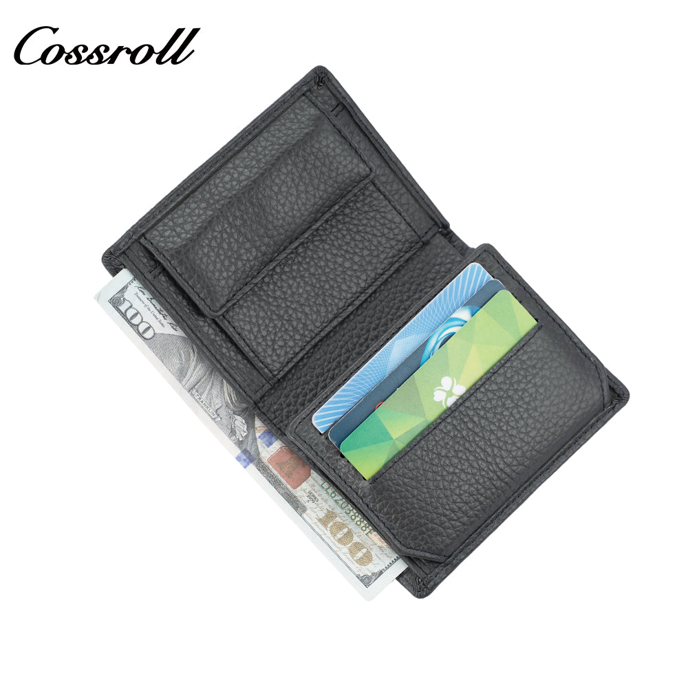 Genuine leather wallet for women short style zipper closure large capacity multiple card slots anti-theft