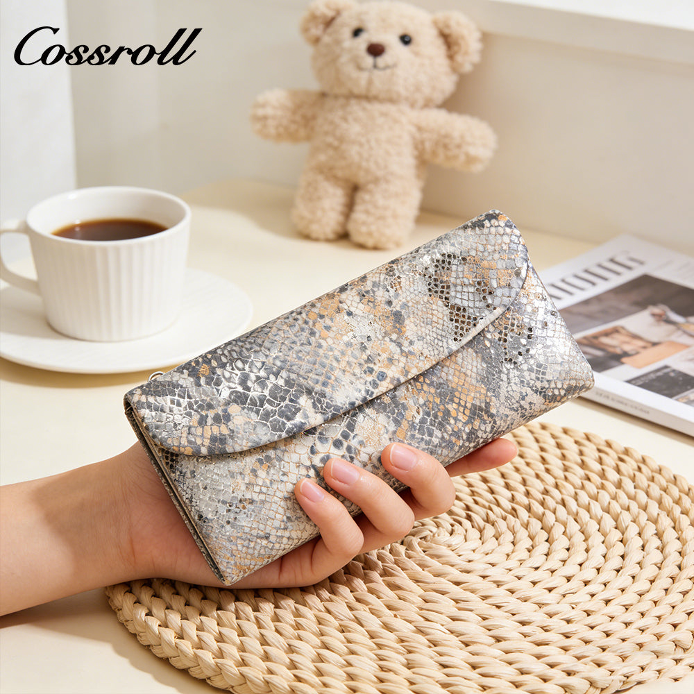 Genuine Leather Wallet, Tri-Fold Fashion Soft Leather Clutch, Women's Large-Capacity Cash Holder