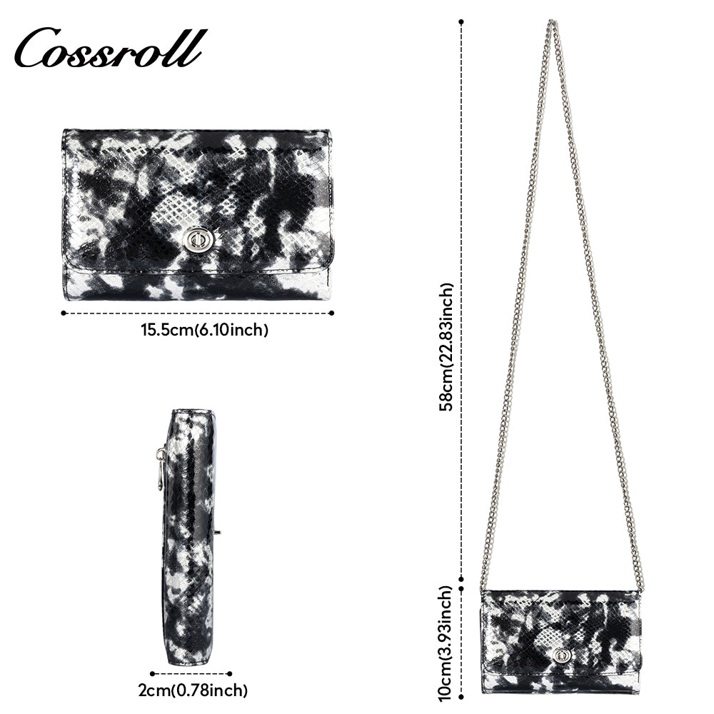 Inside and outside cowhide large banknote wallet High-grade serpentine 2024 new leather short small purse feminine satchel wallet