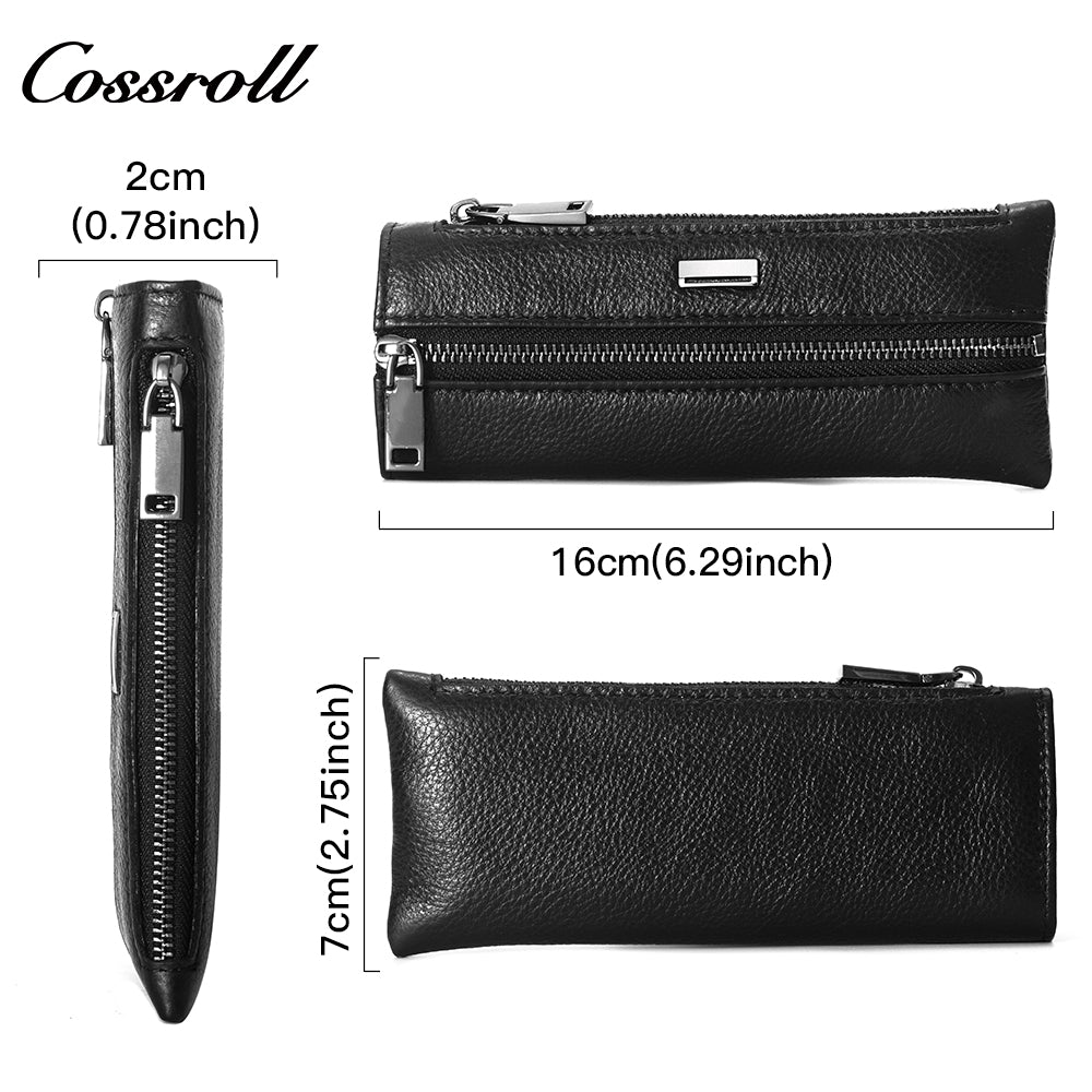 2024 New Genuine Leather Men's Wallet Long Zipper Key Bag Clutch Cowhide Clutch Bag Wallet Best Selling