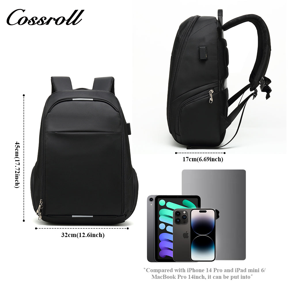 Casual Travel Waterproof Shoulder Bag Men USB Business Luggage Computer Double