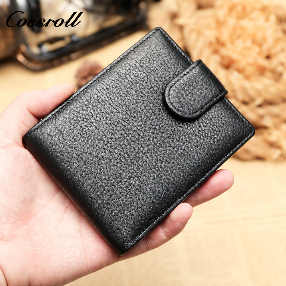 Head Cowhide Man Wallet Genuine Leather Money Clip Horizontal Short Banknote Coin Soft Leather Plain
