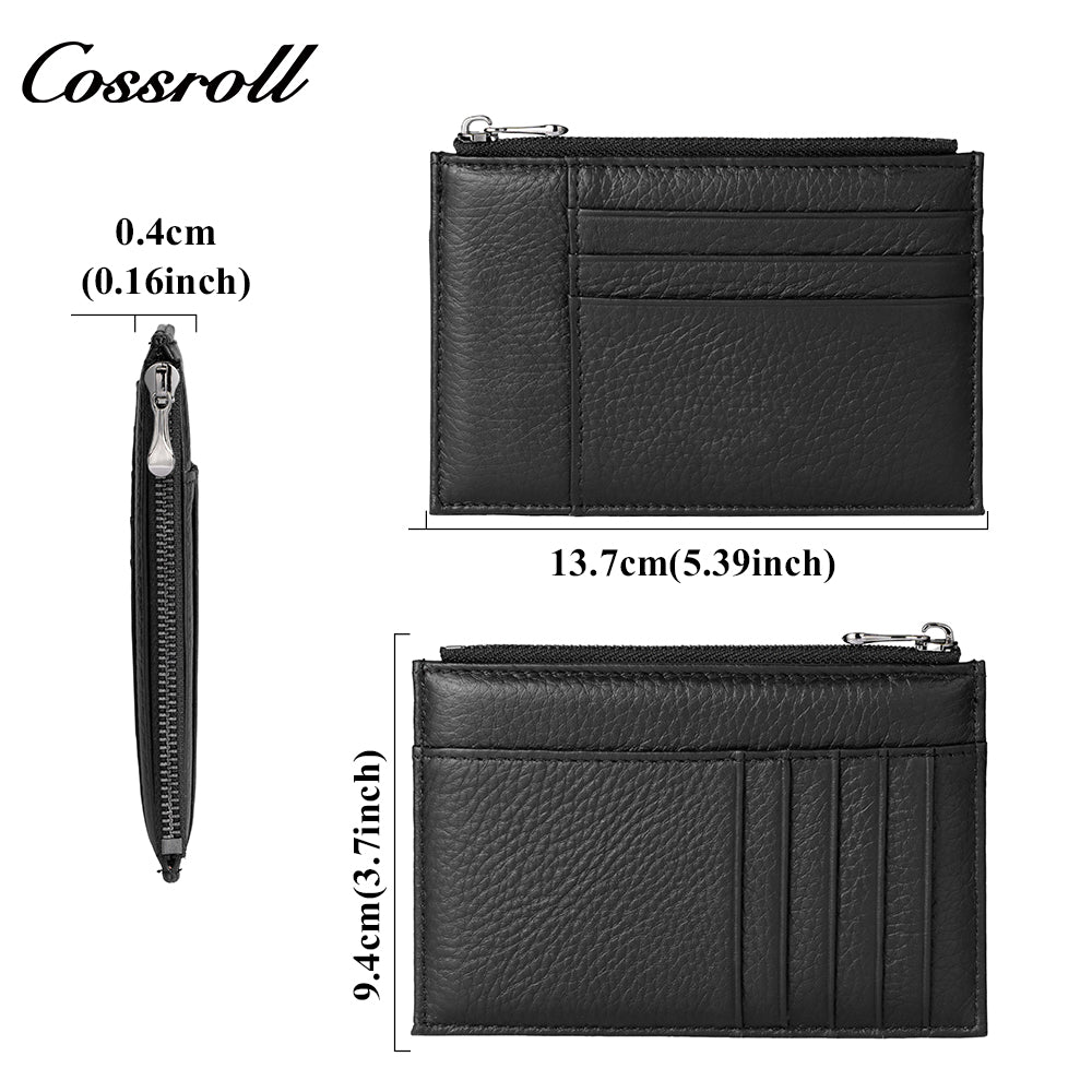 Amazon Ultra-thin Multi-card Slot Top Grain Cowhide Leather Women's Universal Multi-card Slot Wallet