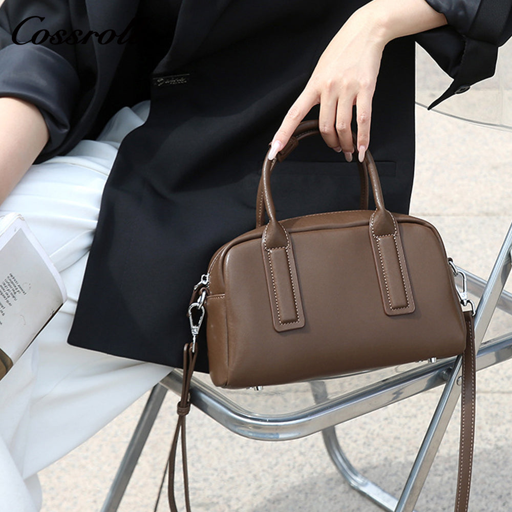 Genuine Leather Women's Bag Shoulder Bag 2025 New Premium Feeling Boston Handbag Female Crossbody Bag