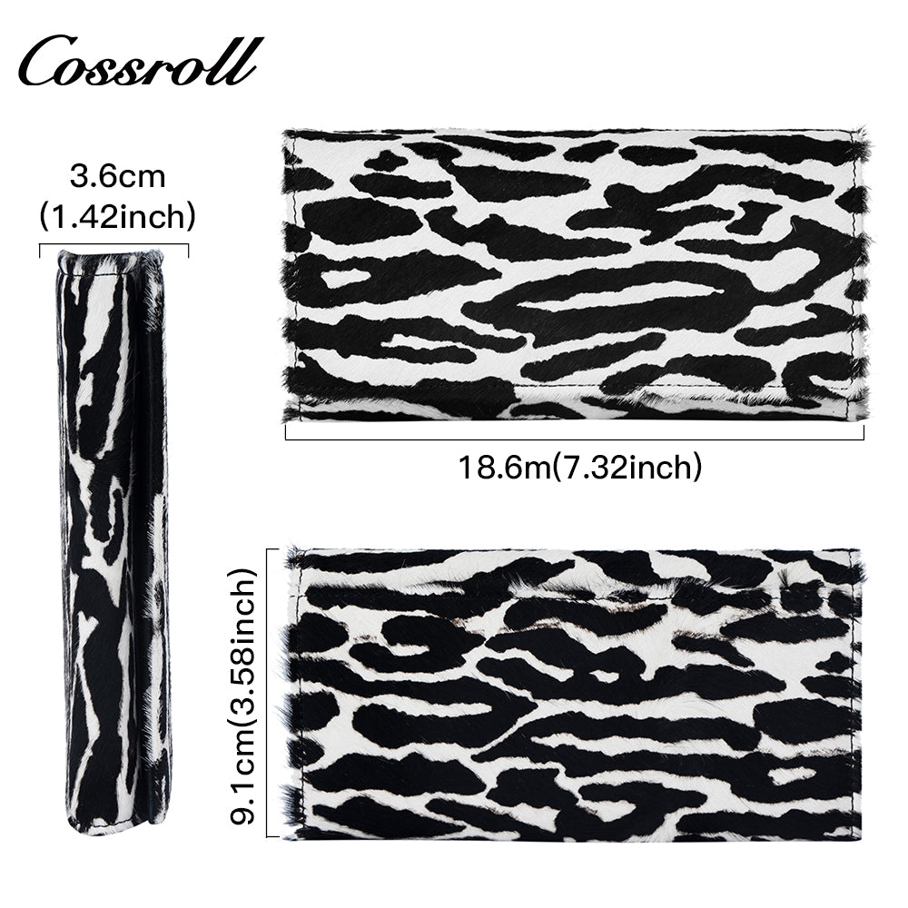 Zebra Print Vintage Long Wrist Wallet, Fashionable and Versatile Large Capacity Card Holder
