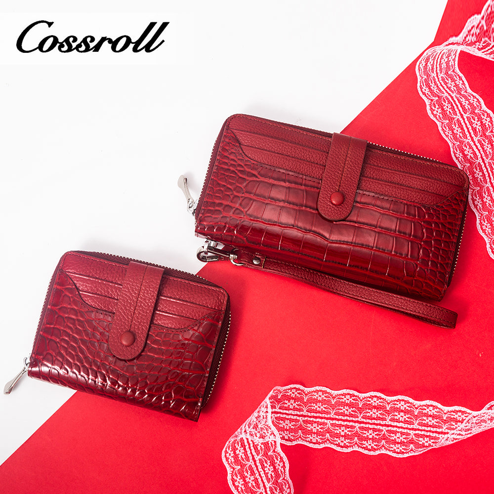 Macaron short wallet Crocodile print multi-card everyday everything fresh wallet