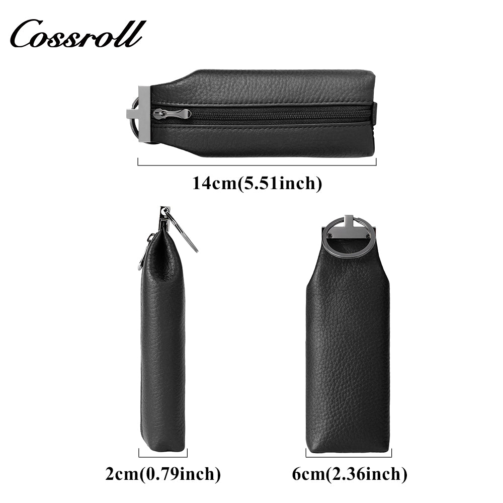 Women's top-grain cowhide wallet with multiple card slots genuine leather card holder and zippered coin pocket