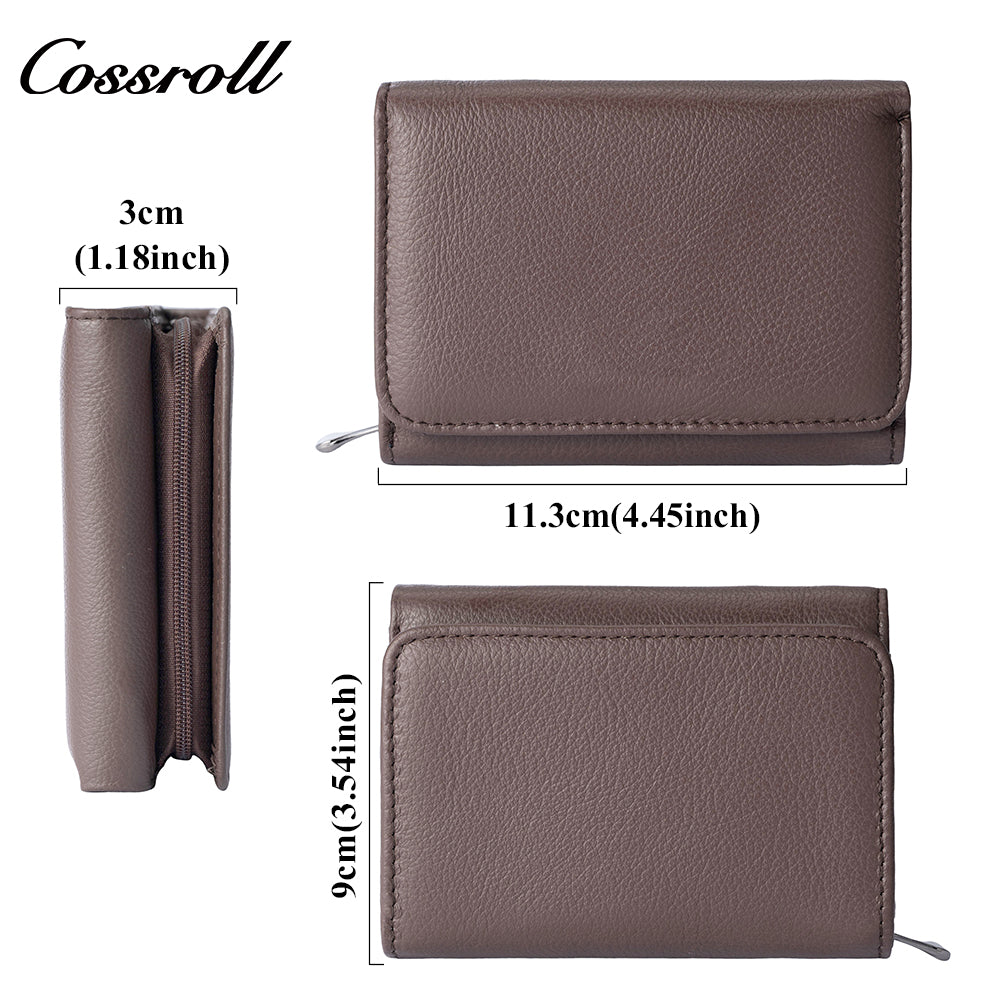 Short women's trifold wallet with large capacity new style multi-functional multiple card slots and coin pocket