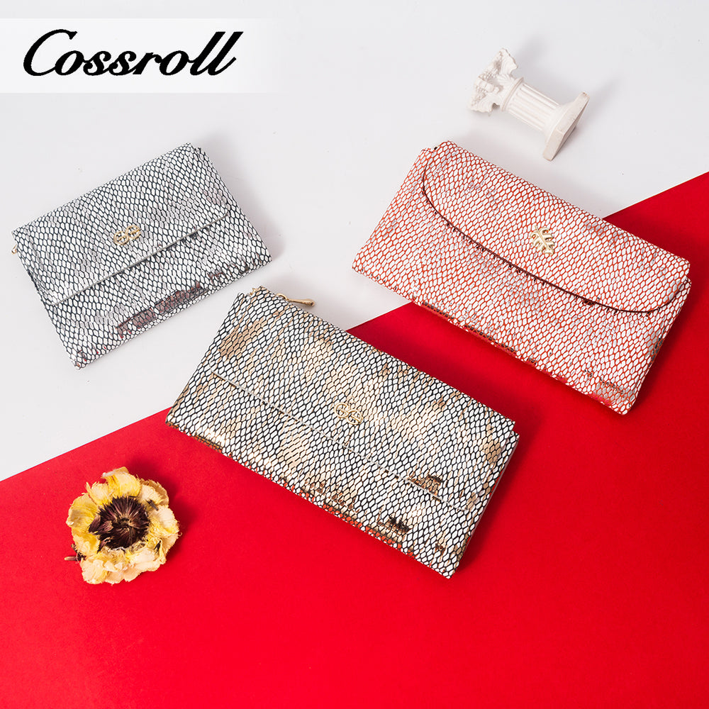 2024 Factory custom foreign trade new wallet female leather python wallet cowhide high-end wallet card bag certificate bag
