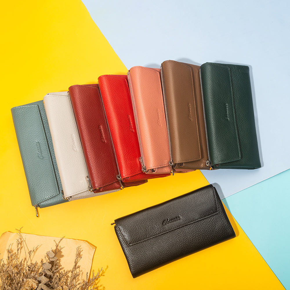 Genuine Leather Bifold Zipper Soft Wallets