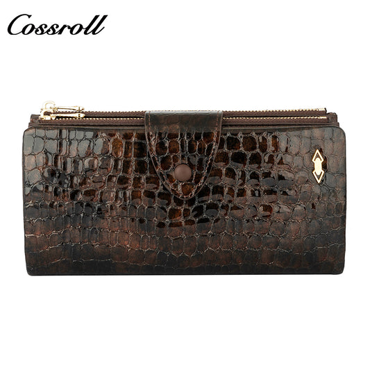 Comfortable New Design green personalised crocodile texture Genuine Leather