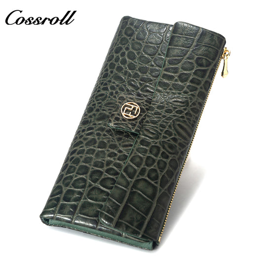 Factory Direct Sale High Quality luxury genuine leather womens crocodile texture Genuine Leather