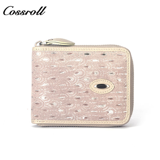 New factory custom leather money baotou layer cowhide change card wallet Genuine leather holding women's purse custom