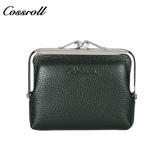 Fashion Genuine Leather Coin Purse Multi Card Position Short Cowhide Women's High Grade