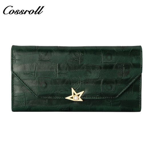 2024 Most Popular best brand leather long wallet female Genuine Leather