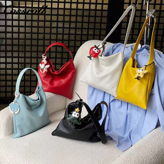 Light Soft head layer cowhide totebag 2025 new minimalist niche leather women's bag commuter shoulder