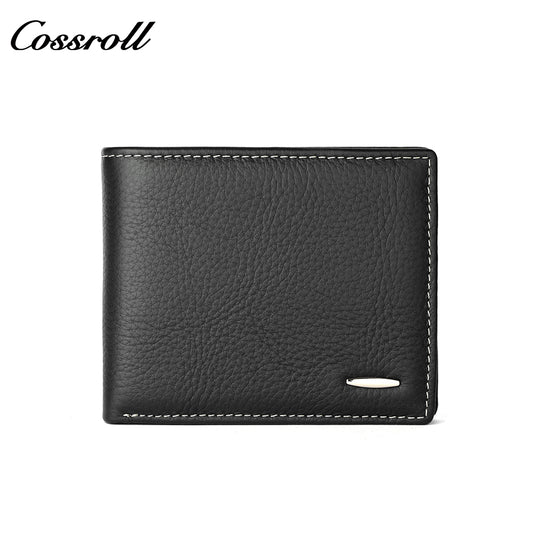 Factory customized cross-border head layer cowhide loose-leaf multi-card classic business wallet