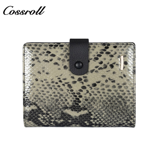 Europe and the United States retro creative printing short section leather wallet student money clip soft wallet multi card position