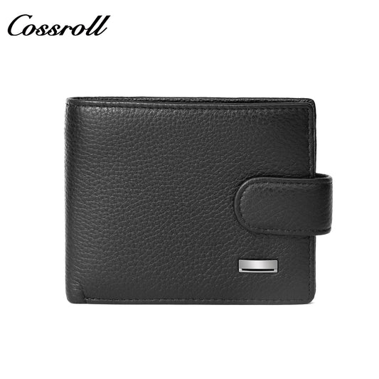 New men's genuine leather wallet, business ultra-thin, large capacity with card slots and bill compartment, factory customized