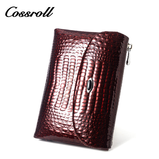 Factory Direct Sale High Quality luxury genuine leather womens crocodile texture Genuine Leather