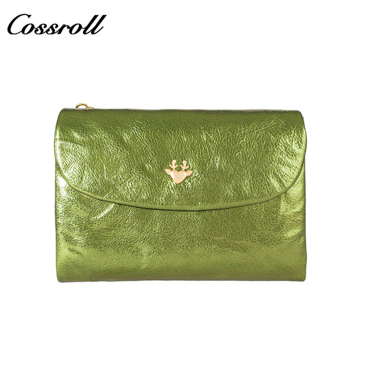 Genuine Leather Coin Purse Women's Head Layer Cowhide Compact Magnetic Buckle Zipper Wallet