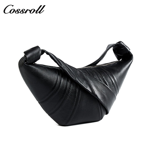 Coson croissant niche design sheepskin lazy dumpling bag leather women's bag tide crossbody bag