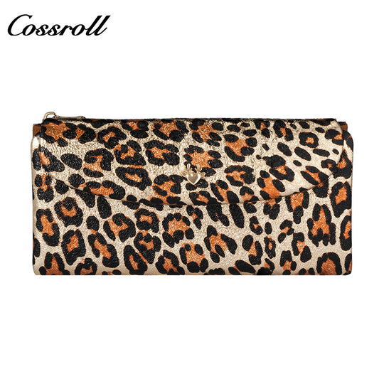 Fashion leopard print small square wallet this year's new trend retro purse simple spice girl style
