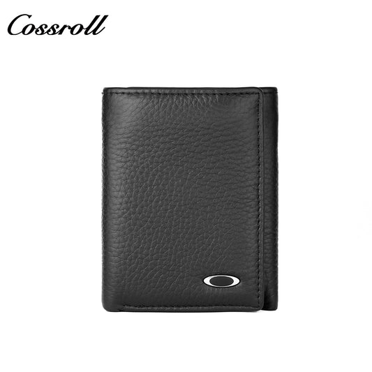 Factory direct foreign trade hot short men's leather wallet lychee grain coin purse