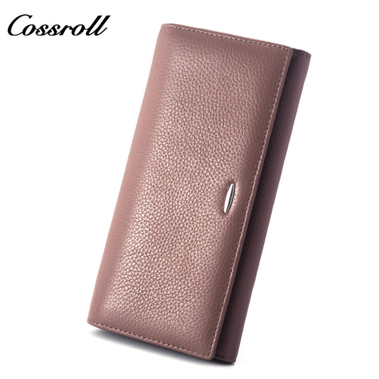Innovative Design ladies purses multiple slots geniune leather wallet Lychee leather