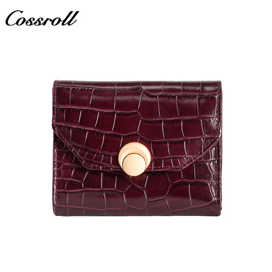 Europe and the United States stone grain retro wallet ladies wallet ins short fashion simple coin purse