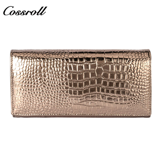 Most Selling Products cowhide wallet crocodile texture patent leather