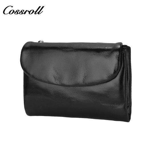 Cross-border Genuine Leather Short Wallet Women's Premium Feeling Oil Waxed Leather Wallet Ladies Head Layer Cowhide Coin Purse Card Case