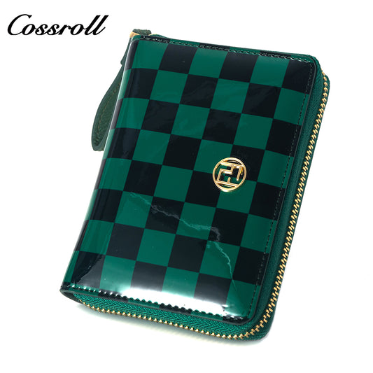 Most Popular best brand leather short wallet female patent leather Genuine Leather