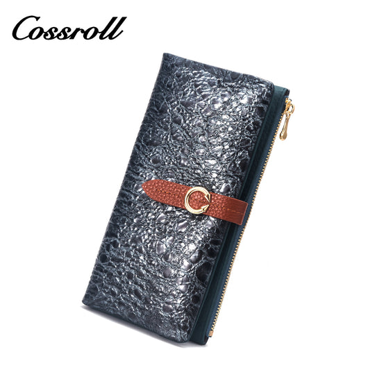 Most Popular best brand leather long wallet female Genuine Leather
