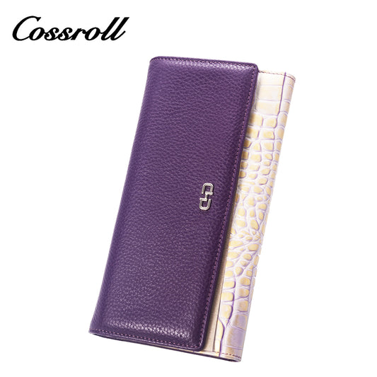 Factory Selling Directly large women's geniune leather wallet