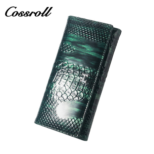 New China Products leather waterproof wallets ladies crocodile texture Genuine Leather