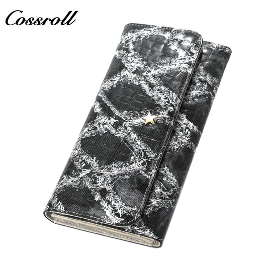 2024 Factory Direct sales high quality luxury leather women's printed crocodile texture leather
