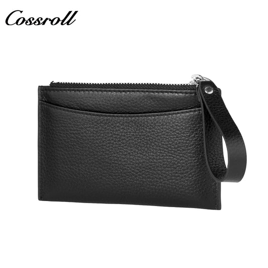 Women's zippered long wallet, large capacity clutch, leather urban simple wallet