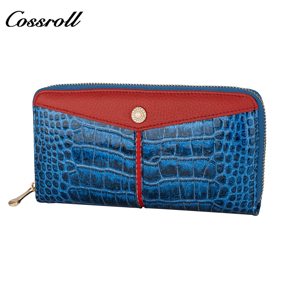Most Selling Products cowhide wallet crocodile texture patent leather