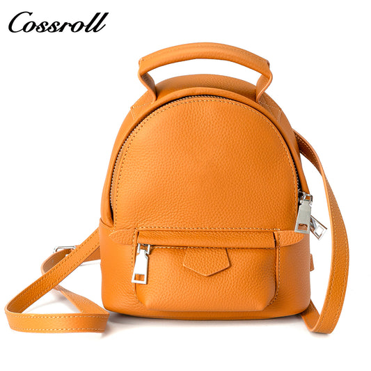 2024 new cross-border customized women's leather top layer cowhide large capacity zipper bag fashion leather backpack