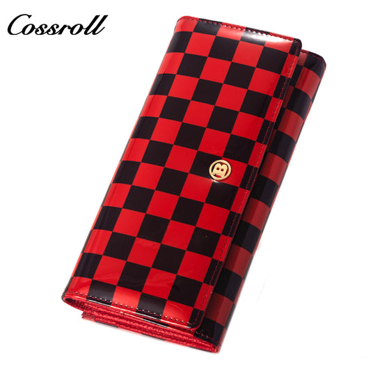 Factory custom cross-border 2023 new leather purse women's long cowhide women's multi-layer multi-card